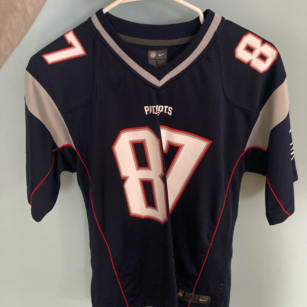 NFL Blue and Gray Jersey with V-Neck and Short Sleeves